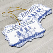 Gift For Bestie,Gift For Sisters,Happy,Christmas - Besties Here's To Another Year Of Us - Personalized Medallion Ceramic Ornament