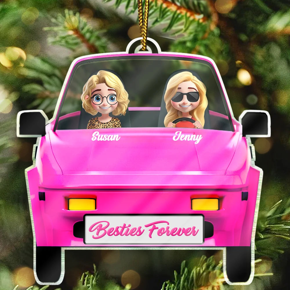 Gift For Bestie,Christmas - Besties On The Board - Personalized Custom Shaped Acrylic Ornament