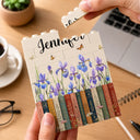 Reading,Gift For Yourself,Gift For Women,Icon,Happy - Birth Month Flower With Name - Personalized Building Block Pen Holder
