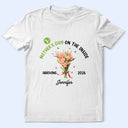 Pregnant Mom,Happy - Birth Flower Baby First Mother's Day On The Inside With Mom - Personalized T Shirt