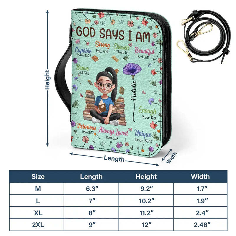 Gift For Bestie,Christmas,Love - Birth Flower Bible Verse God Says I Am - Personalized Bible Cover