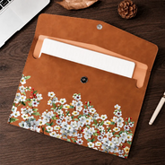 Back To School, Gift For Yourself, Gift For Women, Cozy, Icon - Birth Flower Blooms - Personalized Leather Sleeve