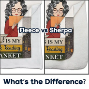 Gift For Women,Gift For Yourself,Reading,Happy - Birth Flower Book Reading Blanket - Personalized Fleece Blanket, Sherpa Blanket