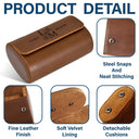 Gift For Husband, Gift For Couples, Happy - Birth Flower Couple Custom Monogram Name - Personalized Leather Watch Case