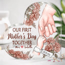 New Mom,New Dad,New baby,Gift For Mother,Love,Happy - Birth Flower Great Job New Mom - Personalized Heart Shaped Acrylic Plaque