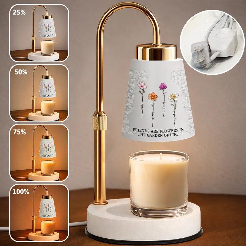 Gift For Bestie,Gift For Sisters,Love - Birth Flower Grow An Old Friend - Personalized Truncated Cone Candle Warmer