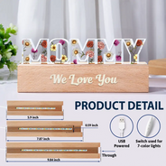 Gift For Mother - Birth Flower Mommy We Love You - Personalized Custom Shaped LED Light
