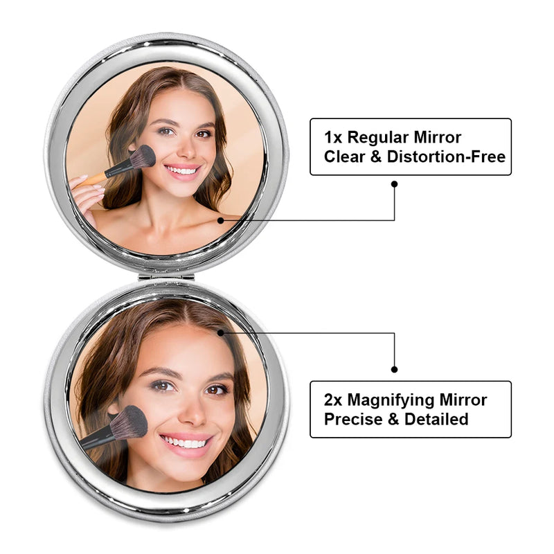 Gift For Daughter,Gift For Grandkids,Gift For Sisters,Gift For Bestie,Love,Gift For Women - Birth Flower My Daughter You Are Beautiful - Personalized Circle Compact Mirror