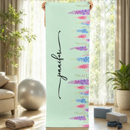 Gift For Yourself,Gift For Women,Yoga,Healing,Icon - Birth Flower With Name - Personalized Yoga Mat