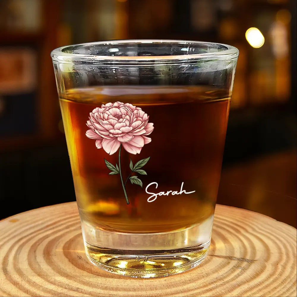 Birth Flowers - Personalized Shot Glass
