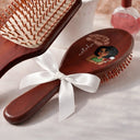 Gift For Wife,Gift For Girlfriend,Gift For Women,Gift For Yourself,Gift For Aunt,Gift For Mother,Gift For Grandma,Gift For Daughter,Gift For Sisters,Gift For Bestie,Happy - Birth Flowers Woman Bloom Where You're Planted - Personalized Wooden Hair Brush