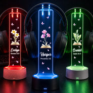 Top Market, Gift For Yourself, Healing, Icon - Birth Month Flower Bible Verse References - Personalized Headphone Stand
