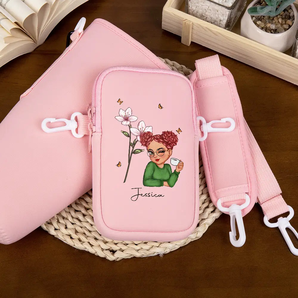 Gift For Yourself,Gift For Women,Gift For Mother,Gift For Grandma - Birth Month Flower For Woman - Personalized Bottle Carrier Bag