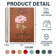 Gift For Women,Gift For Daughter,Gift For Bestie,Happy,Graduation,Top Market,Icon - Birth Month Flower The New Chapter - Personalized Leather Journal