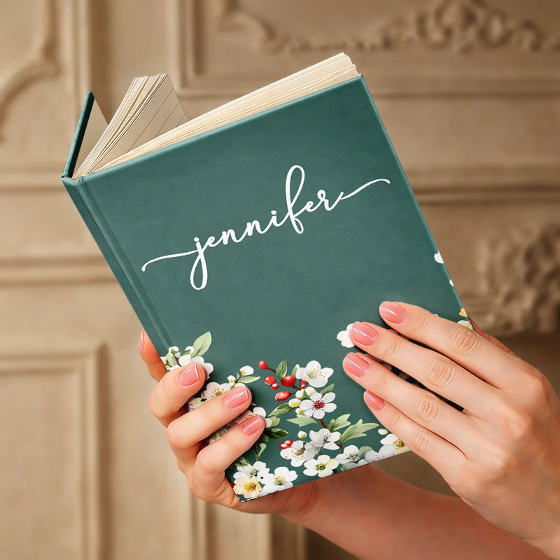 Gift For Women, Gift For Yourself, Gift For Daughter, Gift For Mother, Gift For Sisters, Gift For Bestie, Happy - Birth Month Flower Watercolor Blooming In Love - Personalized Hardcover Journal
