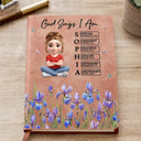 Gift For Yourself, Gift For Women, Happy - Birth Month Flower Watercolor God Says I Am - Personalized Leather Journal