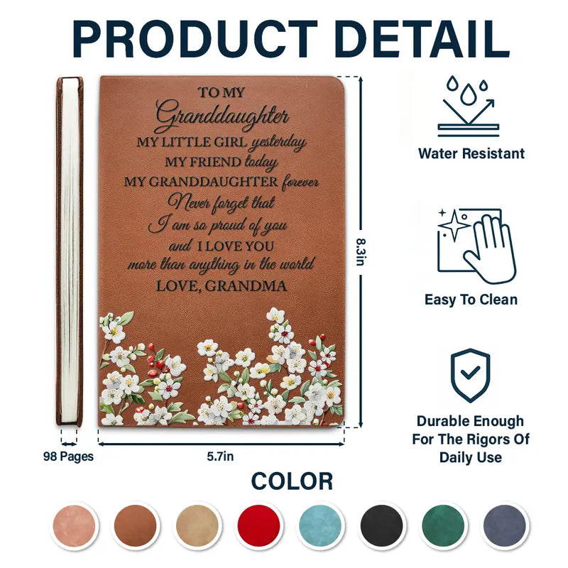 Gift For Yourself, Gift For Women, Happy - Birth Month Flower Watercolor My Daughter Forever - Personalized Leather Journal