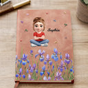 Gift For Yourself,Gift For Women,Happy - Birth Month Flower Watercolor Woman Kid Girl - Personalized Leather Journal