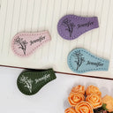Gift For Yourself, Gift For Women, Reading, Happy - Birth Month Flower & Name - Personalized Circle Leather Magnetic Bookmark