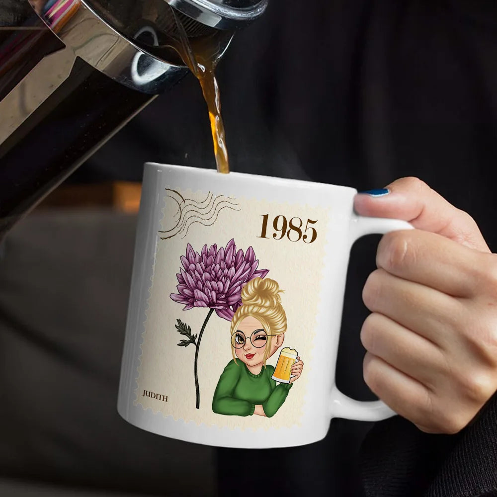 Gift For Yourself,Gift For Women,Gift For Mother,Gift For Aunt,Gift For Grandma,Gift For Bestie,Happy - Birth Month Flowers Bloom Making The World A Better Place - Personalized Mug