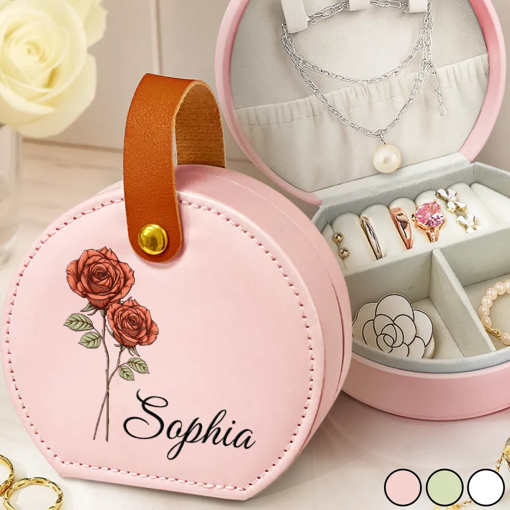 Birth Month Flowers Bloom Where You're Planted - Personalized Jewelry Box With Handle