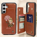 Happy,Gift For Yourself,Gift For Wife,Gift For Women,Gift For Grandma - Birth Month Flowers Bloom Where You're Planted Women - Personalized Leather Flip Wallet Phone Case