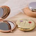 Gift For Grandma,Gift For Mother,Gift For Women,Happy - Birth Month Flowers First Mom Now Grandma - Personalized Compact Mirror