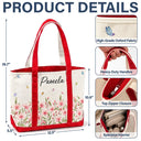 Gift For Yourself, Gift For Women, Icon, Happy - Birth Month Flowers In Bloom - Personalized Fabric Tote Bag