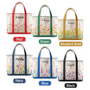 Gift For Yourself, Gift For Women, Icon, Happy - Birth Month Flowers In Bloom - Personalized Fabric Tote Bag