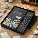 Gift For Wife,Gift For Girlfriend,Gift For Yourself,Gift For Women,Gift For Mother,Gift For Grandma,Love - Birth Month Flowers In Bloom - Personalized Leather Notebook Set