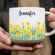Top Market,Confident,Gift For Yourself,Gift For Women,Icon - Birth Month Flowers In Bloom - Personalized Pottery Mug
