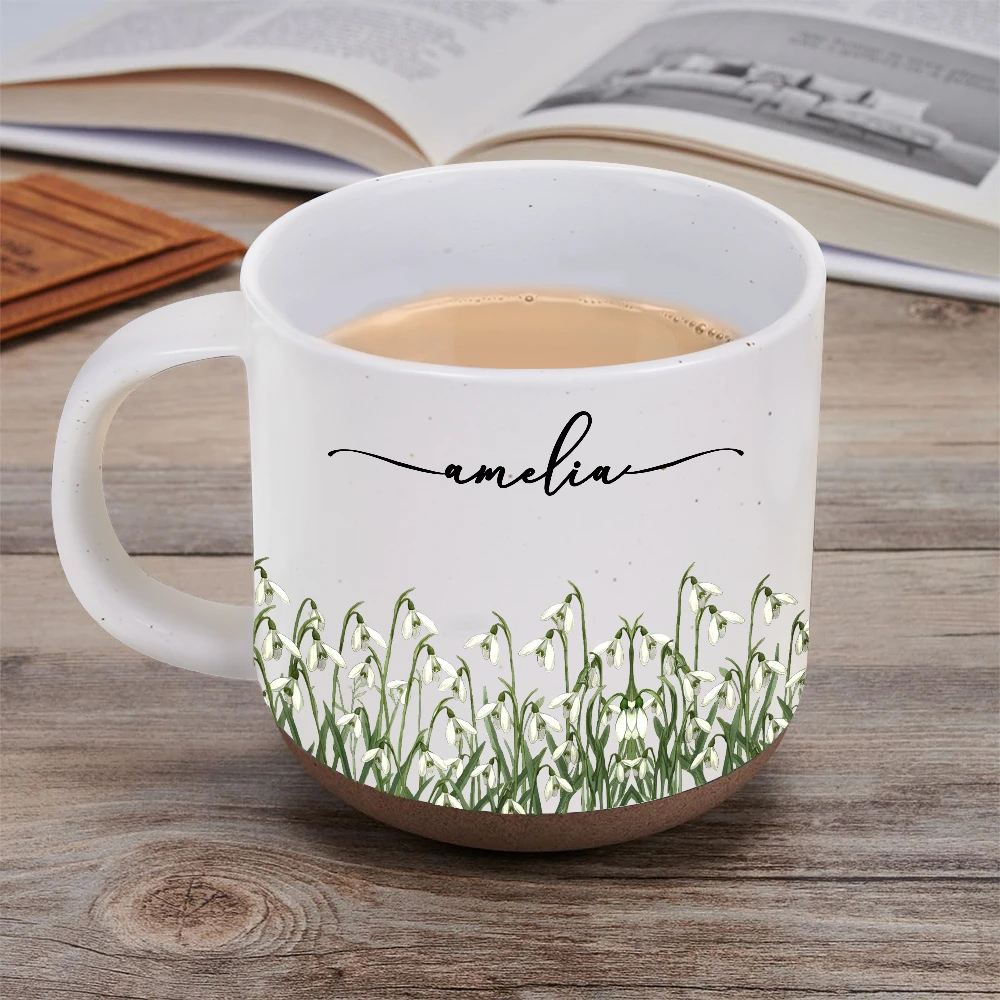 Top Market,Confident,Gift For Yourself,Gift For Women,Icon - Birth Month Flowers In Bloom - Personalized Pottery Mug