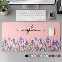 Gift For Wife,Gift For Girlfriend,Gift For Yourself,Gift For Women,Gift For Mother,Gift For Daughter,Gift For Sisters,Gift For Bestie,Gifts For Colleagues,Teacher,Back To School,Top Market,Icon,Cozy - Birth Flower And Name - Personalized Leather Desk Mat