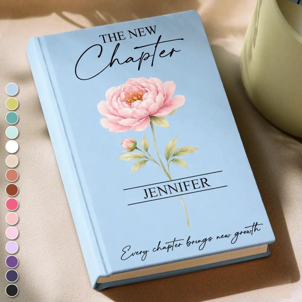 Birth Month Flower The New Chapter - Personalized Hardcover Journal