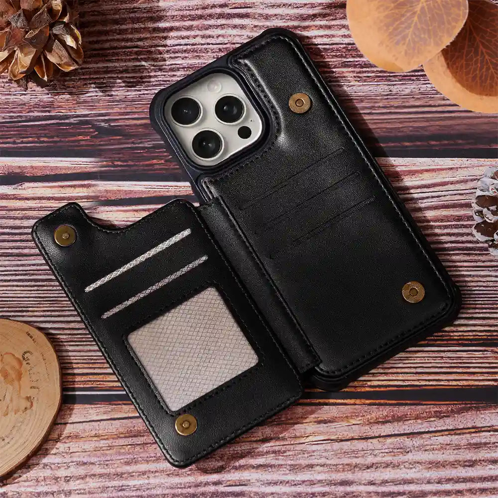 Gift For Yourself,Gift For Women,Gift For Men - Monogram Initial - Personalized Leather Flip Wallet Phone Case
