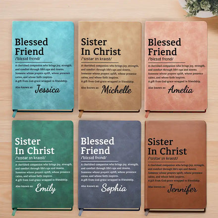 Blessed Friend Christian Friendship - Personalized Leather Journal