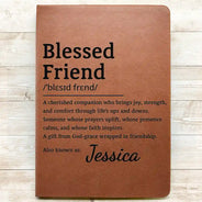 Christian, Gift For Bestie, Gift For Sisters - Blessed Friend Christian Friendship - Personalized Leather Journal