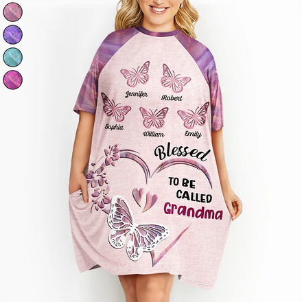 Blessed To Be Called Grandma - Personalized Women's Sleep Tee