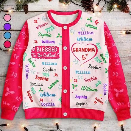 Blessed To Be Called Grandma Nana - Personalized Cardigan