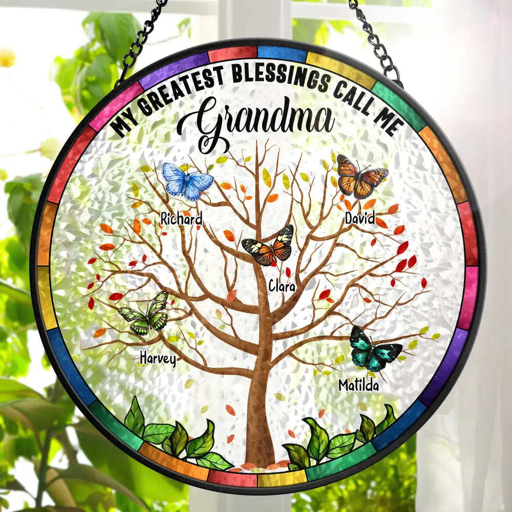 Blessing Call Me - Personalized Stained Glass Window Hanging Suncatcher