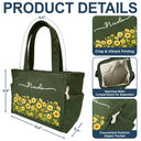 Happy,Gift For Wife,Gift For Girlfriend,Gift For Yourself,Gift For Women,Gift For Aunt,Gift For Mother,Gift For Grandma,Gift For Daughter,Gift For Sisters,Gift For Bestie - Blooms With Love - Personalized Corduroy Tote Bag