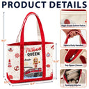 Pontoon,Gift For Yourself,Gift For Women,Vector,Happy - Boating Pontoon Queen - Personalized Fabric Tote Bag