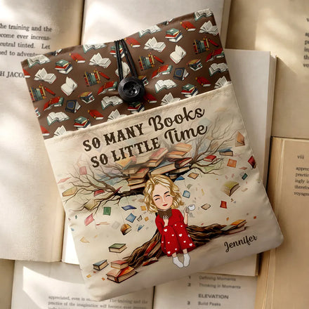 Book Tree So Many Books So Little Time - Personalized Book Sleeve