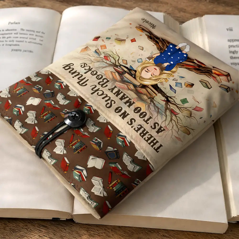 Reading,Gift For Yourself,Happy - Book Tree So Many Books So Little Time - Personalized Book Sleeve