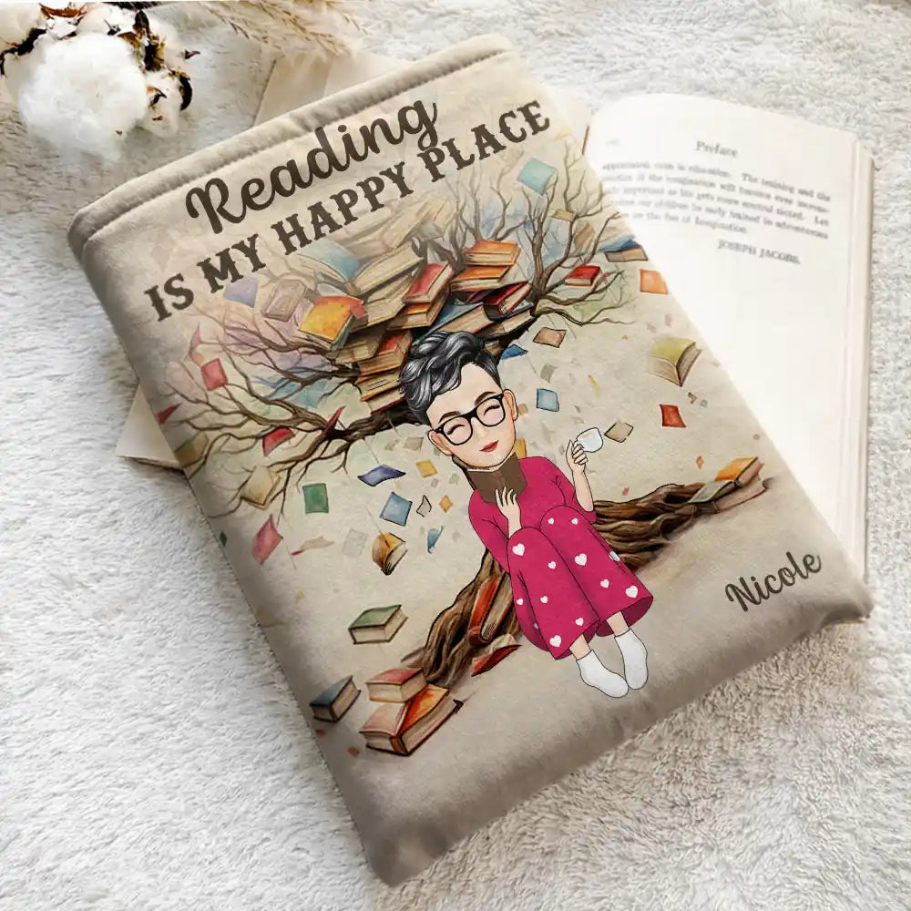 Reading,Gift For Yourself,Happy - Book Tree So Many Books So Little Time - Personalized Book Sleeve