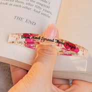 Reading,Gift For Women,Happy - Book Whore Spread Those Pages - Personalized Resin Flower Page Holder