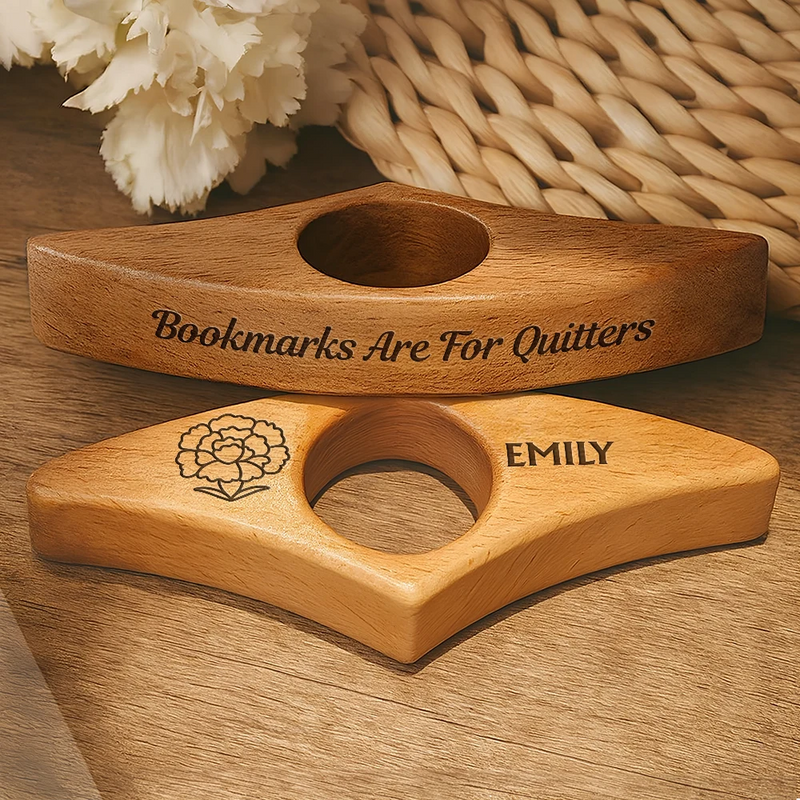 Reading, Funny - Bookmarks Are For Quitters Birth Flower Icon - Personalized Book Page Holder