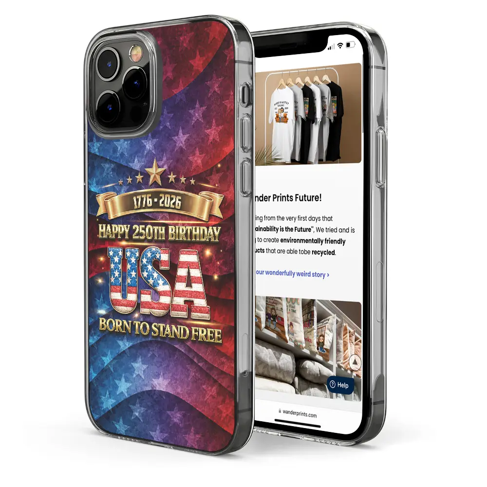 Independence Day, America 250th, Gift For Yourself, Happy, No Custom, Gift For Women, Gift For Men - Born To Stand Free 250th Anniversary USA - Clear Phone Case