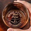 Gift For Husband,Gift For Boyfriend,Gift For Men,Gift For Brothers,Gift For Sibling,Gift For Bestie,Cousin,Funny,French,Non-Eng,Sarcastic - Bravo D’être Mon Frère - Verre À Whisky Gravé Personnalisé
