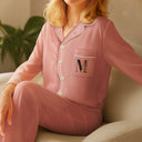 Happy, Gift For Bestie, Wedding, Gift For Sisters, Gift For Women - Bridal Party Bridesmaid - Personalized Satin Pajama Set